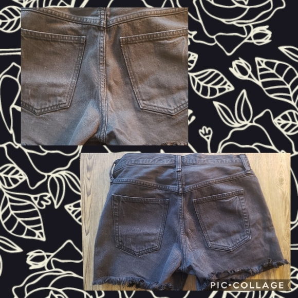 Free People Faded Black Button Fly Cut Off Shorts - Picture 3 of 6
